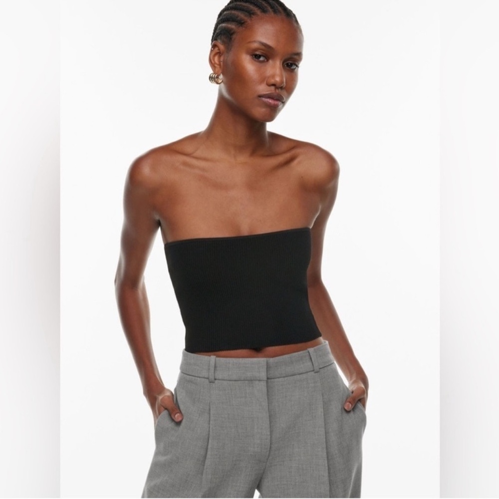 Aritzia Babaton Essamba Knit Tube Top | Black | S‎ basics simple closet staple